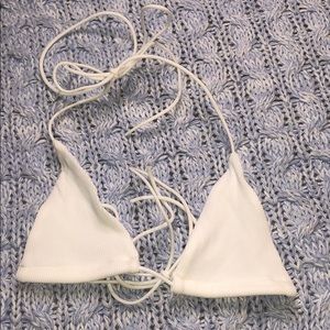 Oh polly white string leader bikini top